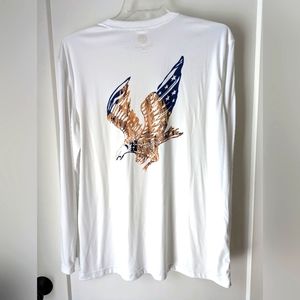 Mountain and Isles men's XXL long sleeve shirt dry fit athletic Eagle Freedom